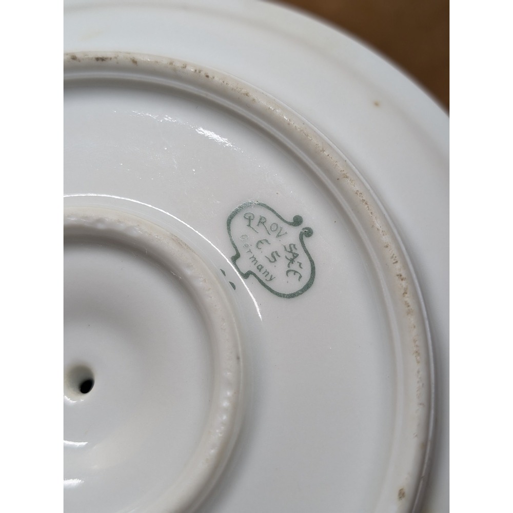 Vintage Prov Saxe E.S. Germany Porcelain Cigarette Holder & Ashtray Flowers Gold - Picture 7 of 9